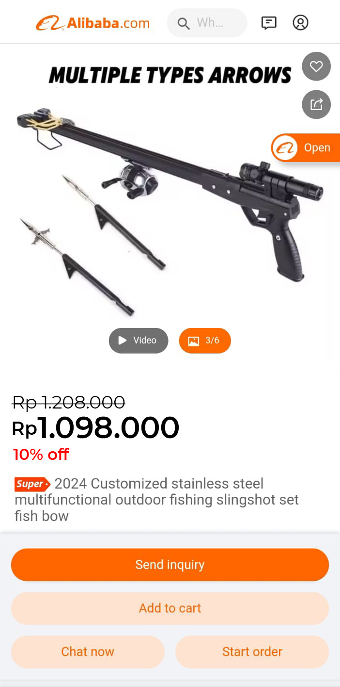 VISSER Ketapel Laras Panjang Pemancing dengan Anak Panah - Alat Memancing Serbaguna