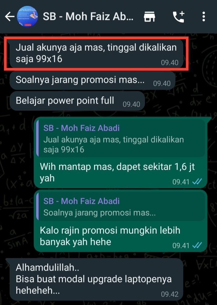 Testimoni Balik Modal