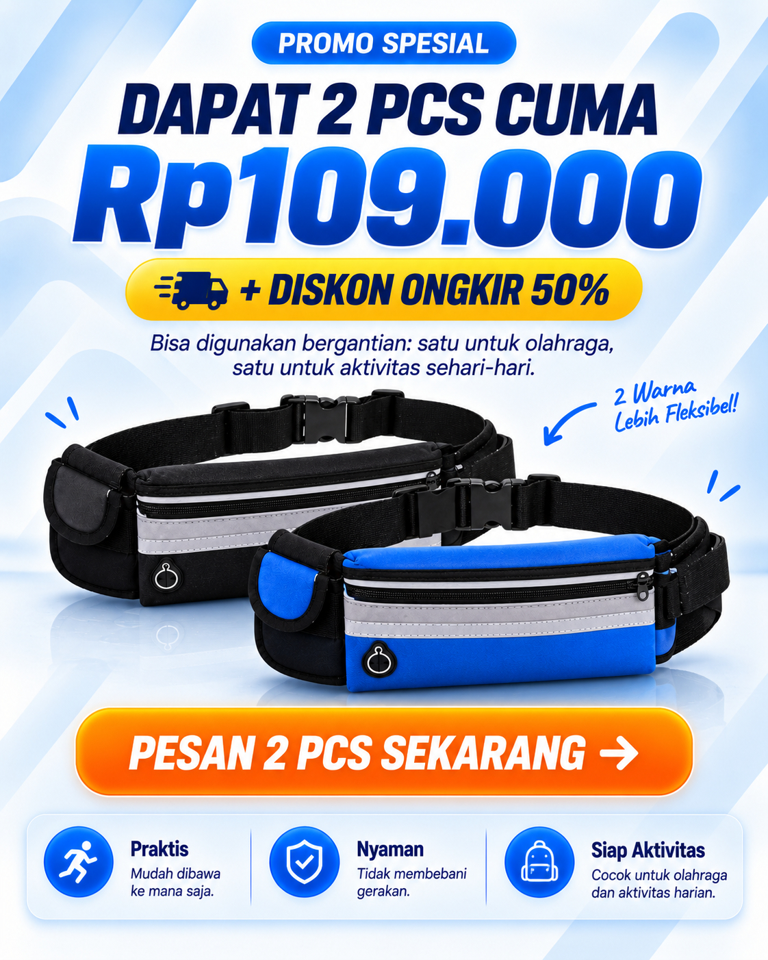 Promo dua tas pinggang olahraga Rp109.000