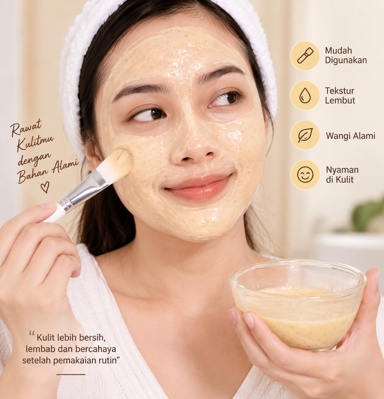 Bersihkan wajah sebelum menggunakan Masker Telur