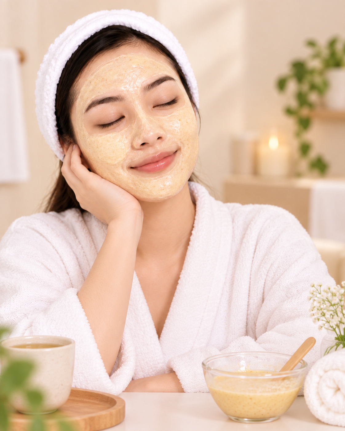 Menunggu masker sambil relax