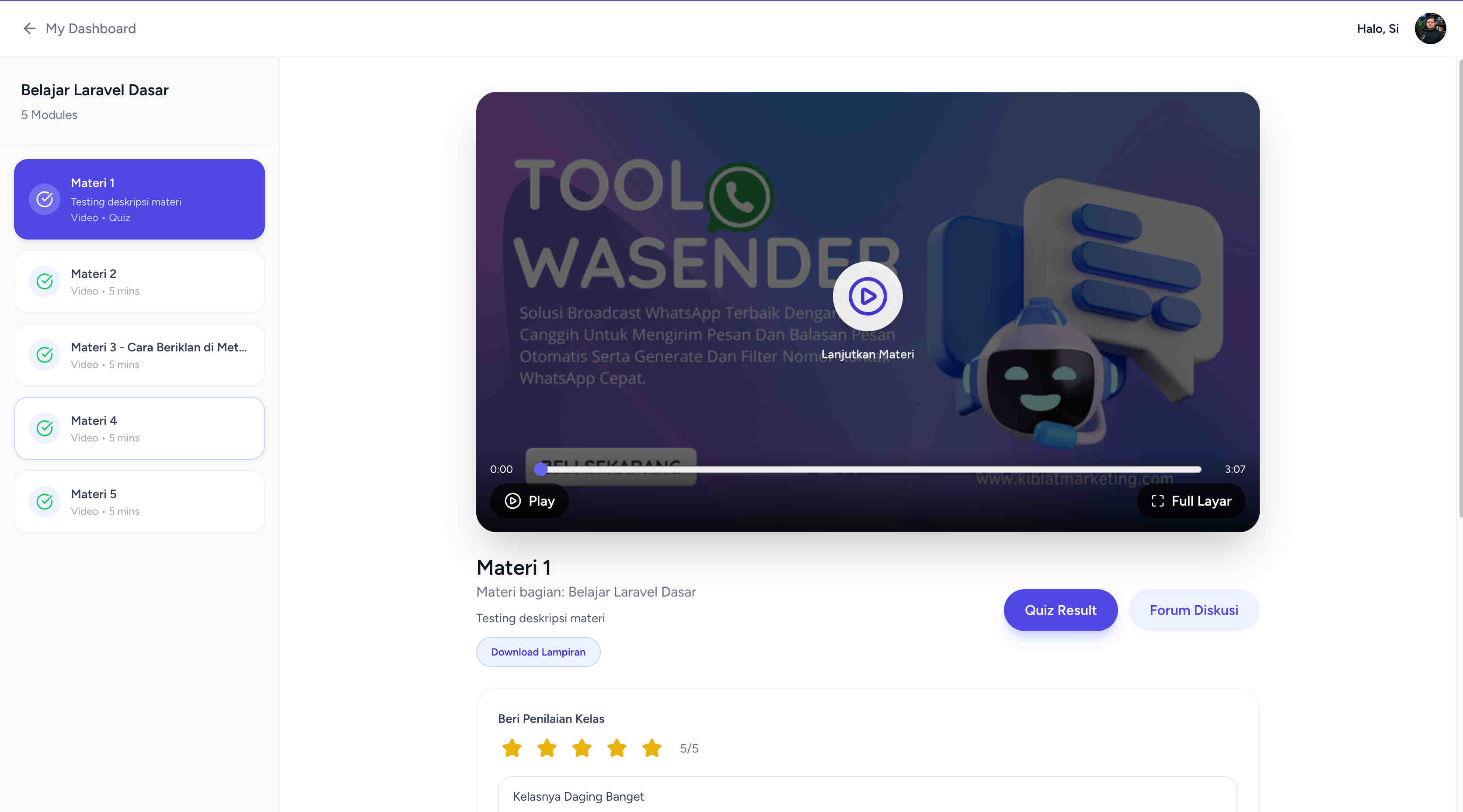 Mockup Dashboard LMS Nuuku
