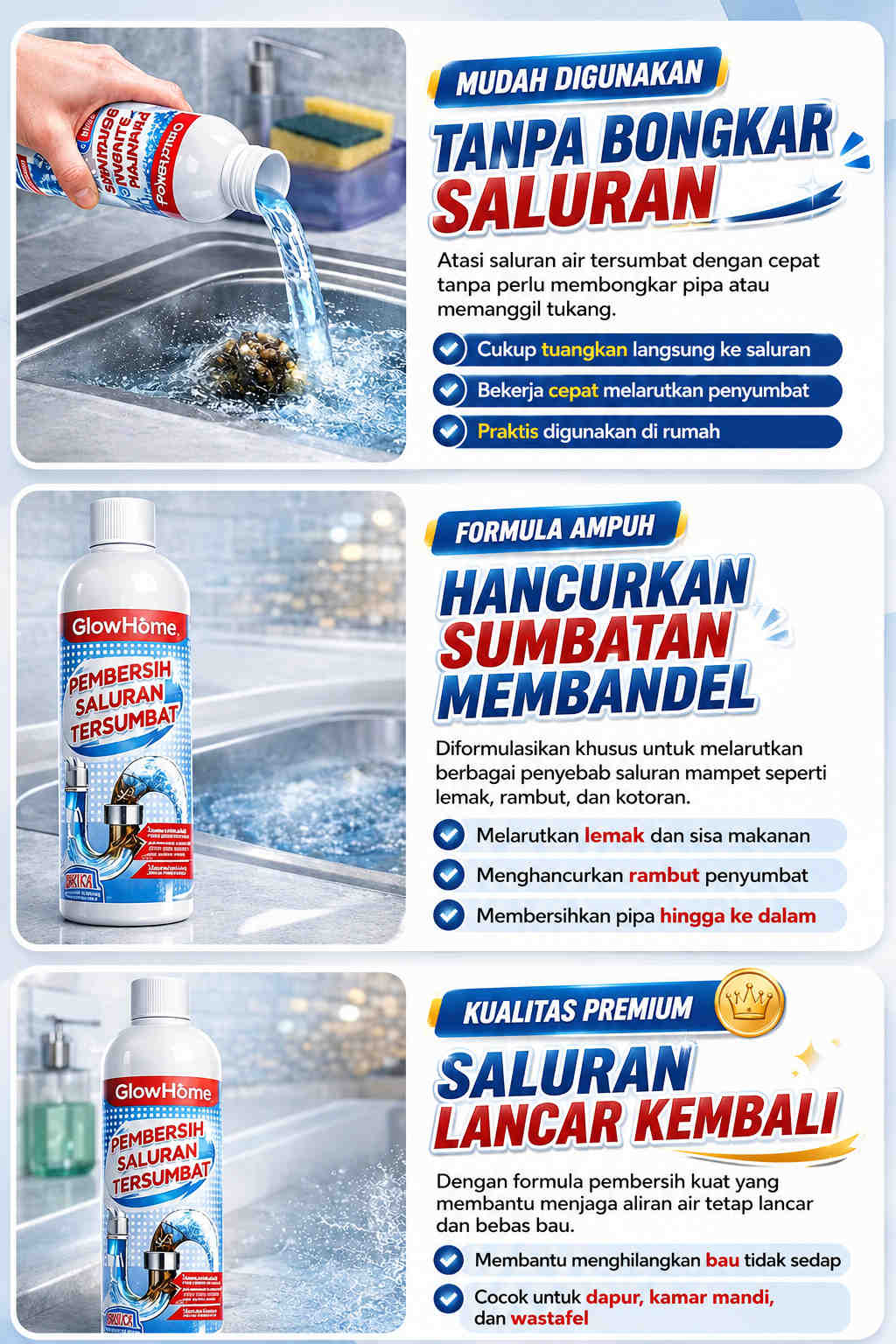 Formula ampuh Pembersih Saluran Tersumbat
