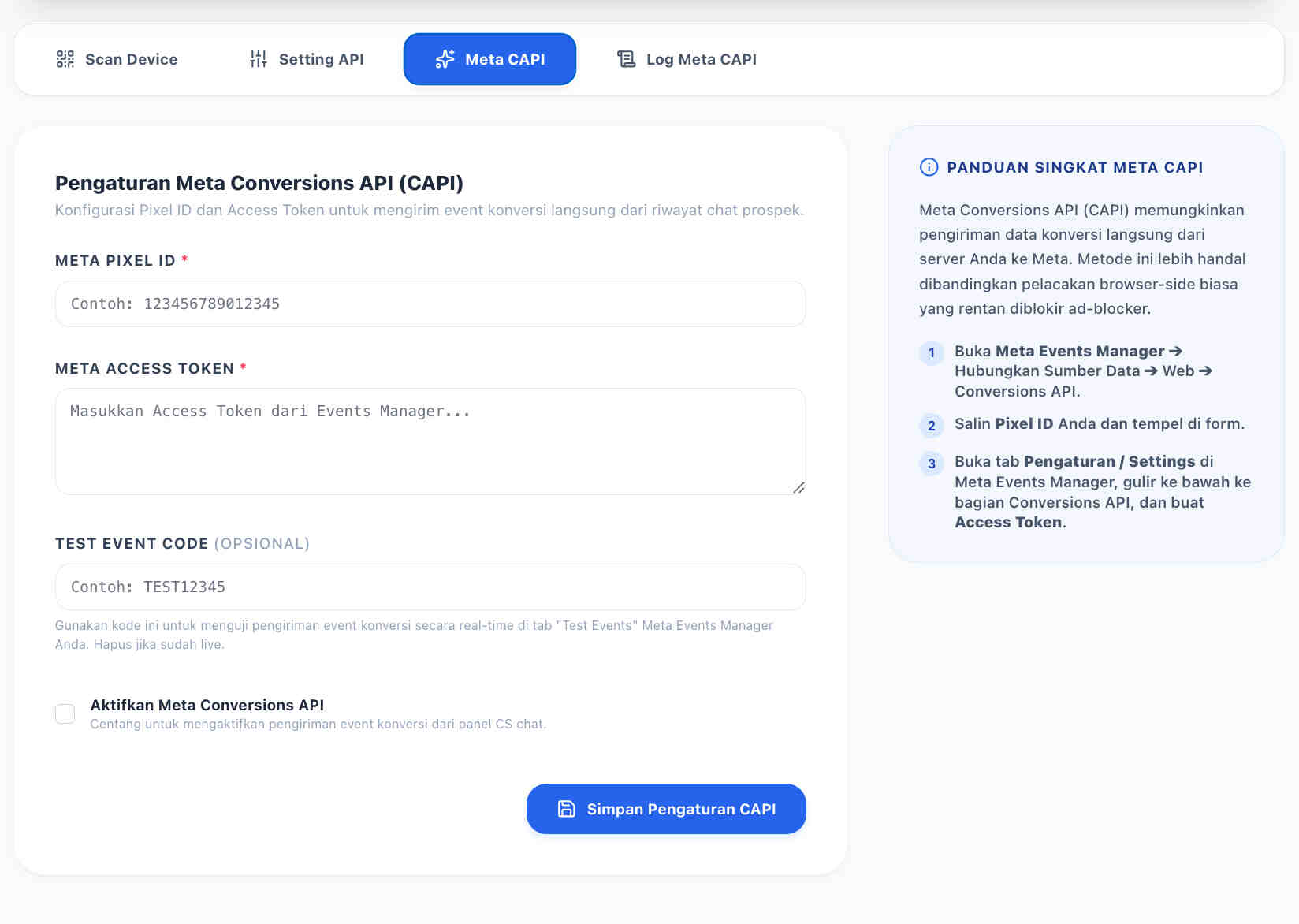 Meta Conversion API WA CRM