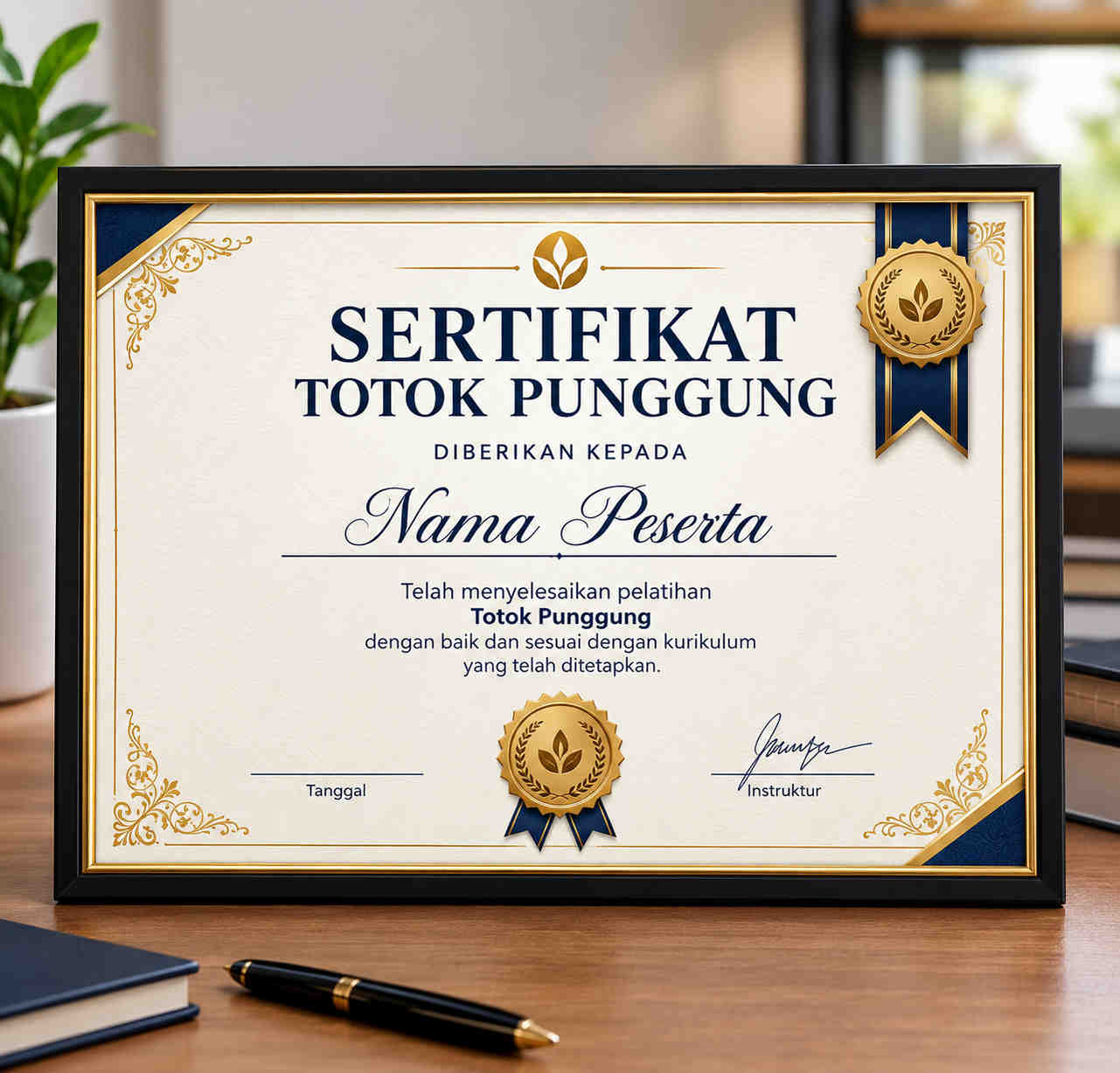 Contoh sertifikat totok punggung